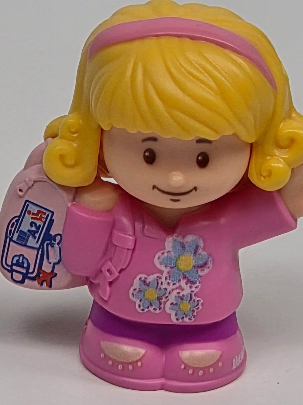 Fisher Price Little People Emma with Backpack School Bus Figure